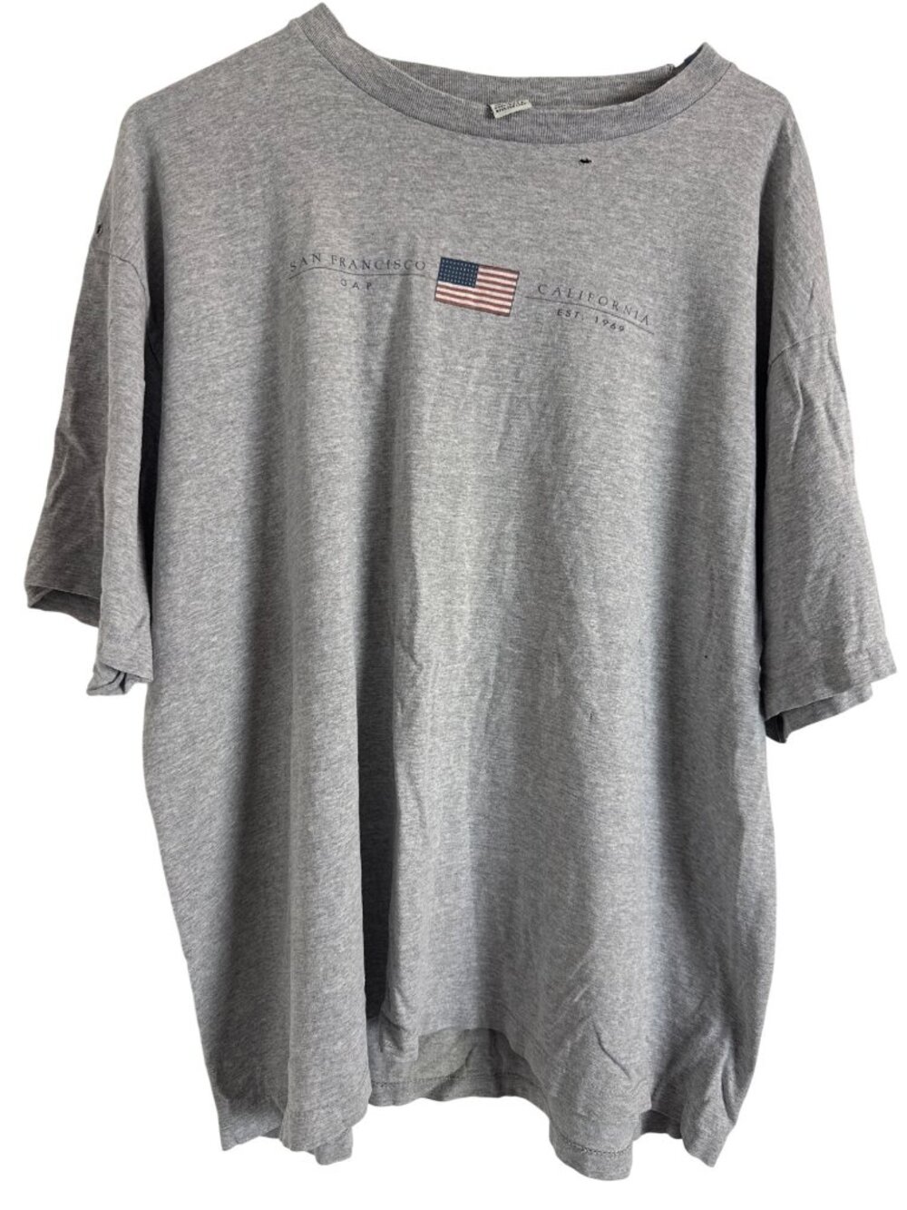 Distressed VTG Gap Gray Graphic T-Shirt XL San Francisco California 100% Cotton